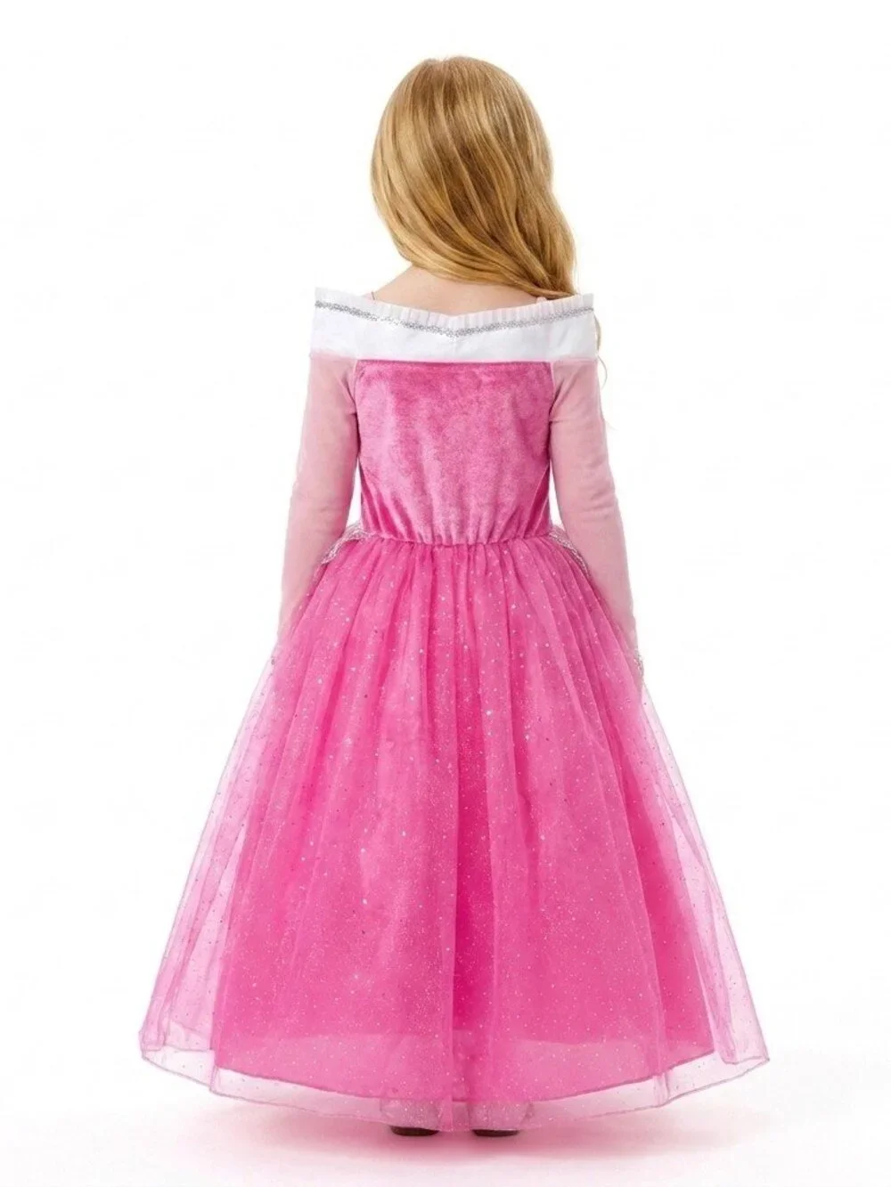 Sleeping Beauty Inspired Pink Princess Dress Stretch Top Sparkle Tulle Party